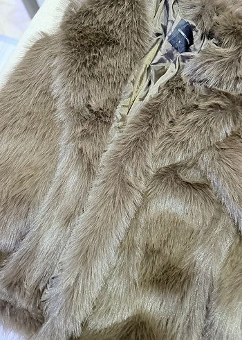 Gri Kadın Suni Kürk Detaylı Uzun Kolsuz - Görsel 6