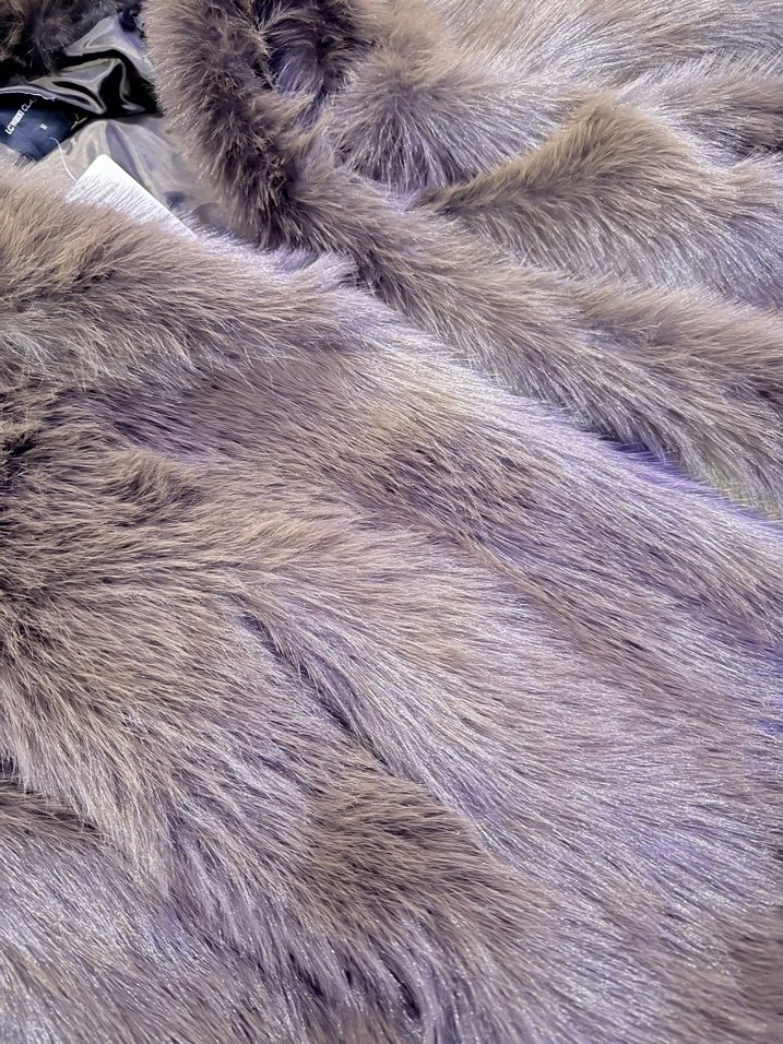 Gri Kadın Suni Kürk Detaylı Uzun Kolsuz - Görsel 2