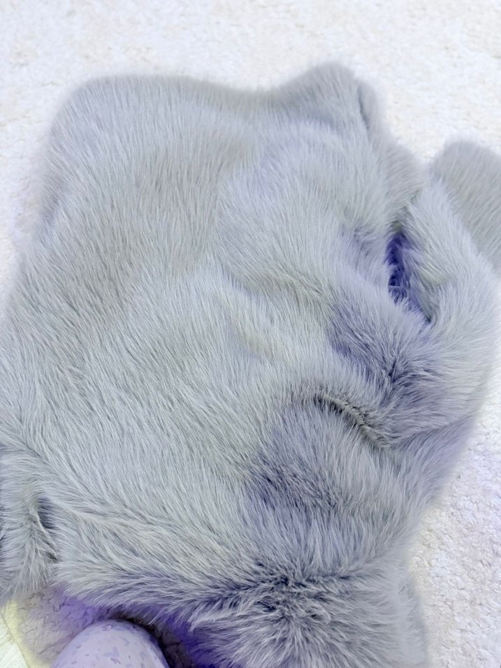 Gri Kadın Suni Kürk Midi Ceket LC Waikiki Markasının S Beden - Görsel 4