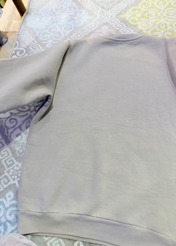 Bej Erkek Kadın  Bisiklet Yaka Rahat Sweatshirt Tudors Marka S - Görsel 5