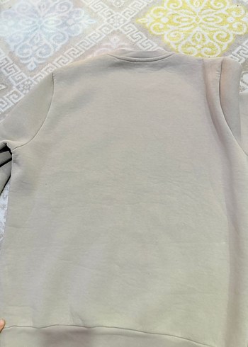 Bej Erkek Kadın  Bisiklet Yaka Rahat Sweatshirt Tudors Marka S - Görsel 4