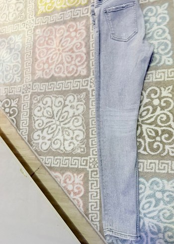 Gri Düğmeli Kadın Denim Pantolon - Görsel 4