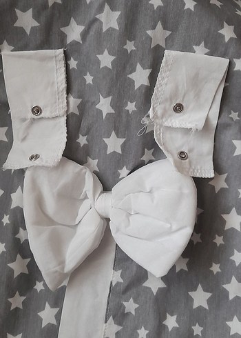 Yıldız Desenli Gri Bebek puset örtüsü - Görsel 3