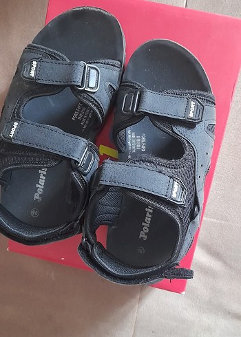 Polaris Erkek cocuk Siyah Tokalı Kauçuk Sandalet