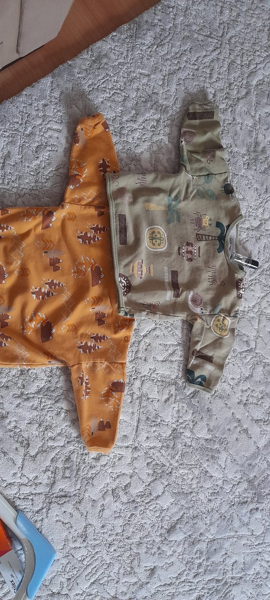 Desenli Bebek Önlüğü, Kahverengi ve Gri - Görsel 4