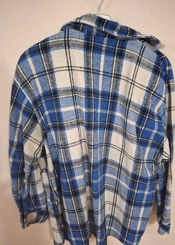 Mavi Gri Ekose Kadın Gömlek - Görsel 2