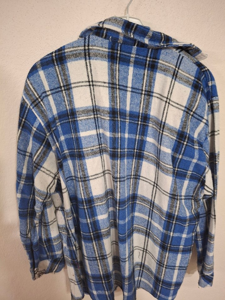 Mavi Gri Ekose Kadın Gömlek - Görsel 2