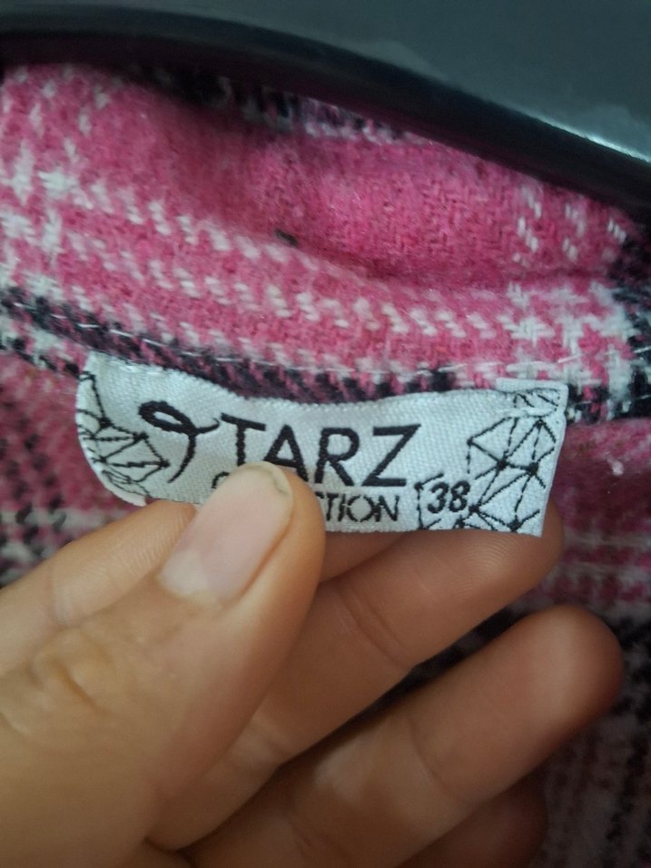 Düğmeli Pembe Ekose Uzun Kollu Gömlek - Görsel 3