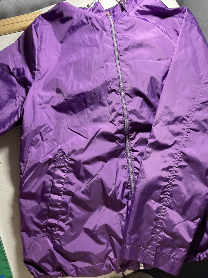 Parlak Mor Kadın Yağmurluk Fermuarlı - Görsel 2