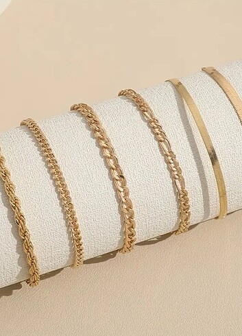  Beden altın Renk Gold bileklik set (6adet)