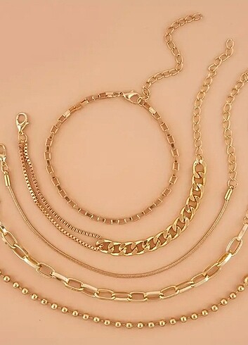 Diğer Gold Küba bileklik set 5adet 