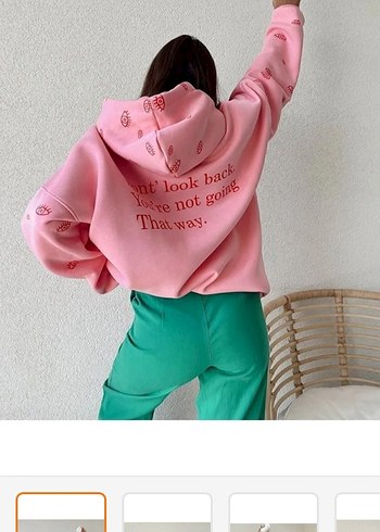 m Beden Pembe Batik Desenli Salaş Sweatshirt