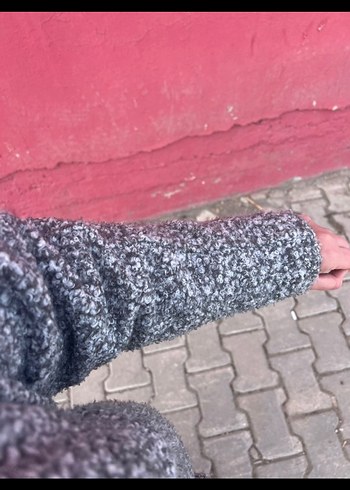 Quzu Antrasit Oversize Kaşe Bomber Ceket