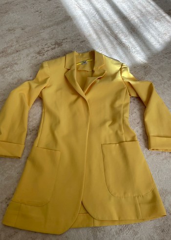 Sarı Düğmeli Kadın Blazer Ceket