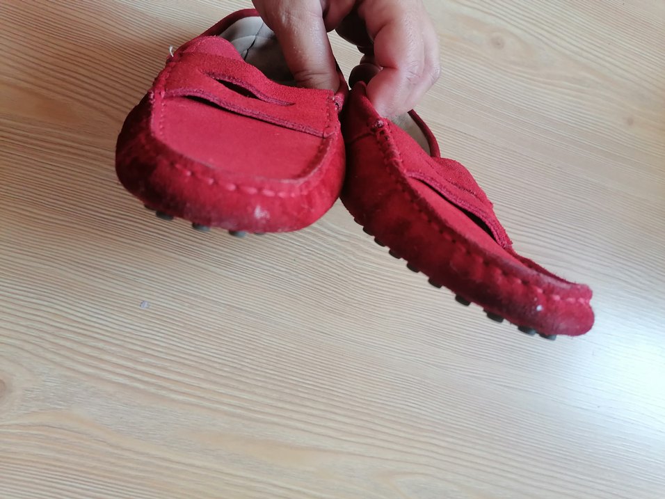 Kızlar için Kırmızı Süet Tokalı Loafer 40 numara - Görsel 4