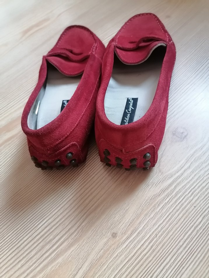 Kızlar için Kırmızı Süet Tokalı Loafer 40 numara - Görsel 2