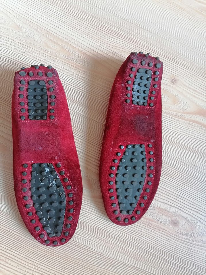 Kızlar için Kırmızı Süet Tokalı Loafer 40 numara - Görsel 5