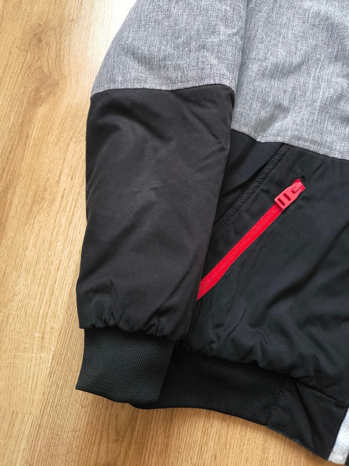 Kapüşonlu Gri Siyah Erkek Mont - Görsel 2