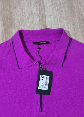 Mor Polo Yaka Erkek Sweatshirt - Görsel 2