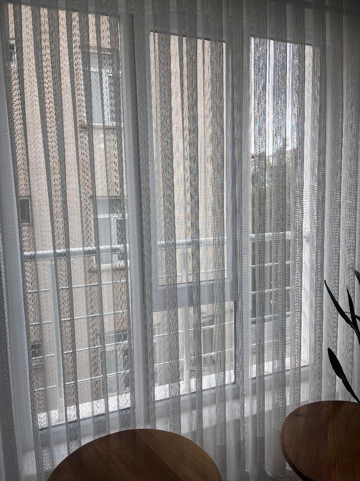 Modern Klasik Beyaz Gri Tül Perde - Görsel 2