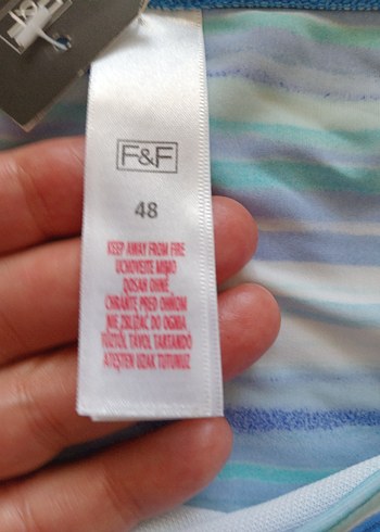 48 Beden Mavi Bağcıklı Bohem Bikini Takımı