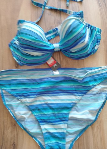 Mavi Bağcıklı Bohem Bikini Takımı