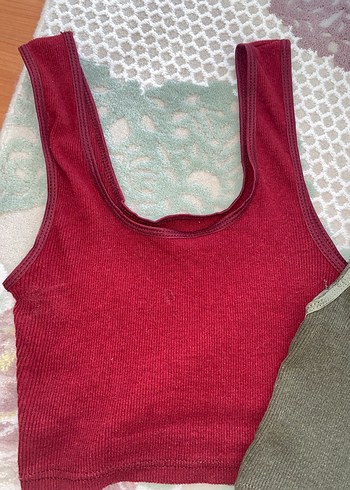 Diğer Bordo ve Gri Mini Crop Toplar