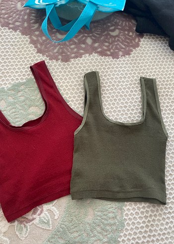 Bordo ve Gri Mini Crop Toplar