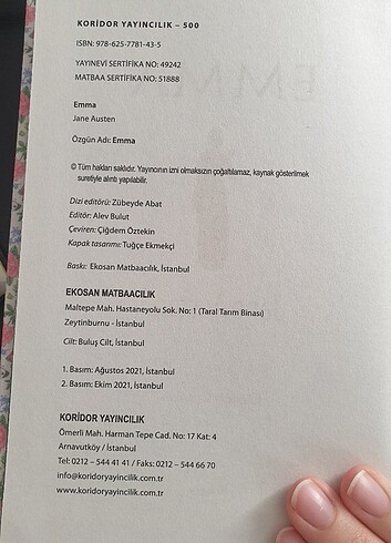  Beden Renk Emma - Jane Austen (Bez Ciltli)
