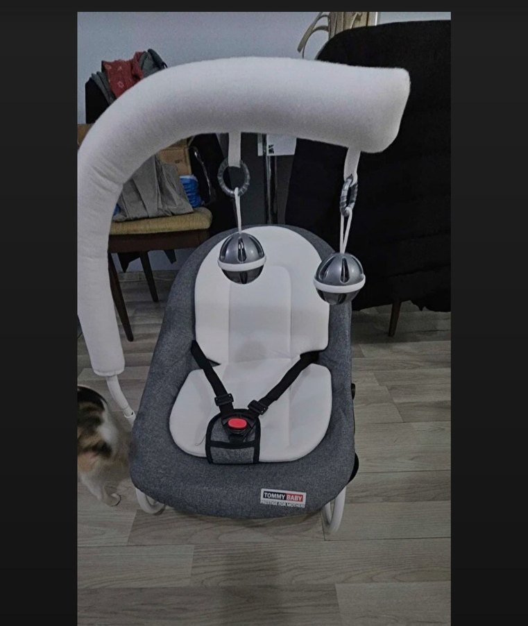 Gri ve Beyaz Bebek pusetı - Görsel 2