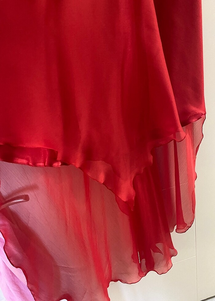 Abiye kırmızı elbise - Görsel 2