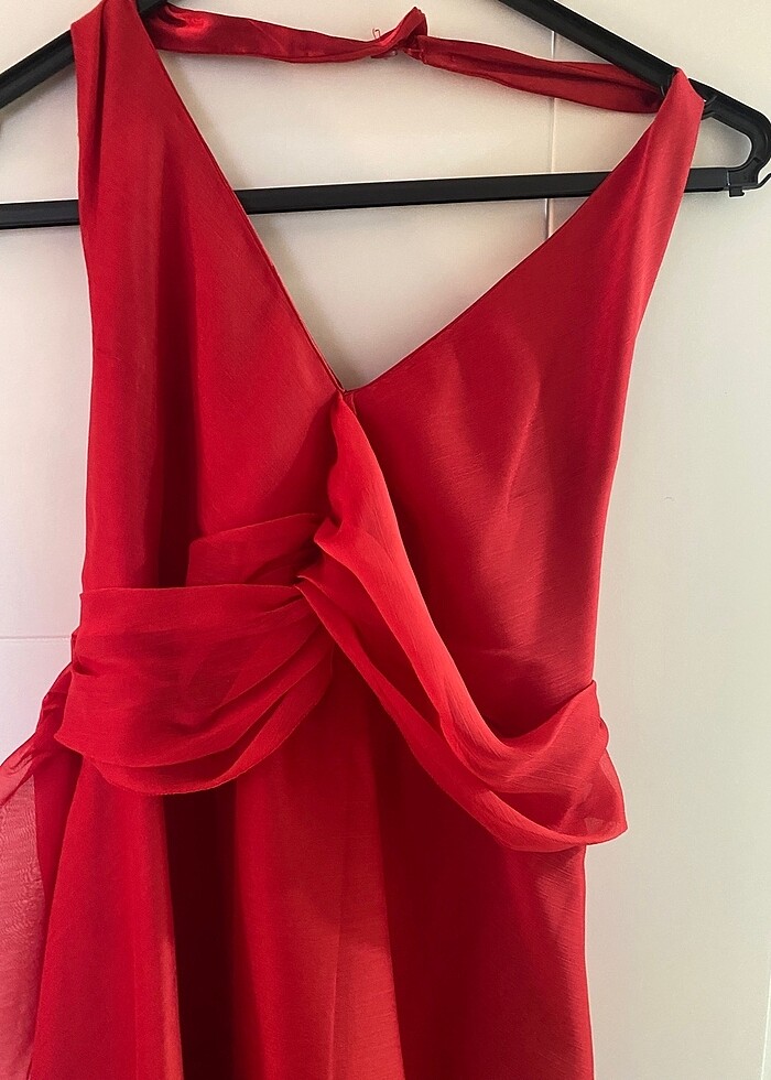 Abiye kırmızı elbise - Görsel 3