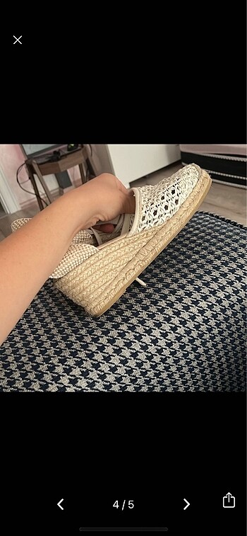 39 Beden beyaz Renk Elle espadril