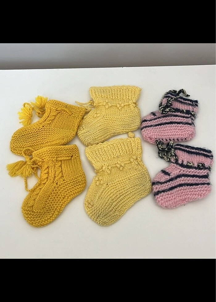 Örgü bebek patik - Görsel 2