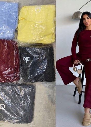 Kadın Gri Triko Rahat Kesim Eşofman Takımı - Görsel 2