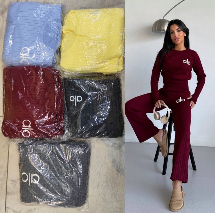 Kadın Gri Triko Rahat Kesim Eşofman Takımı - Görsel 2