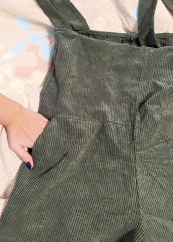 haki kadın salopet kadife. L - Görsel 5