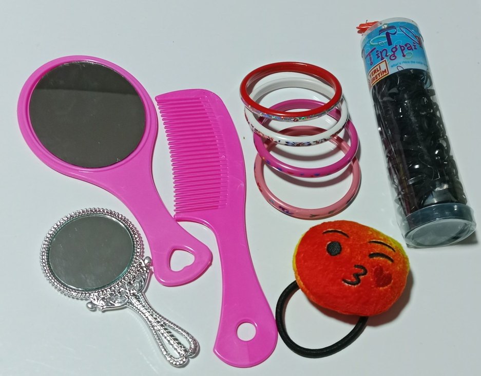 Renkli Elastik Saç Bantları ve Tarak Seti - Görsel 2