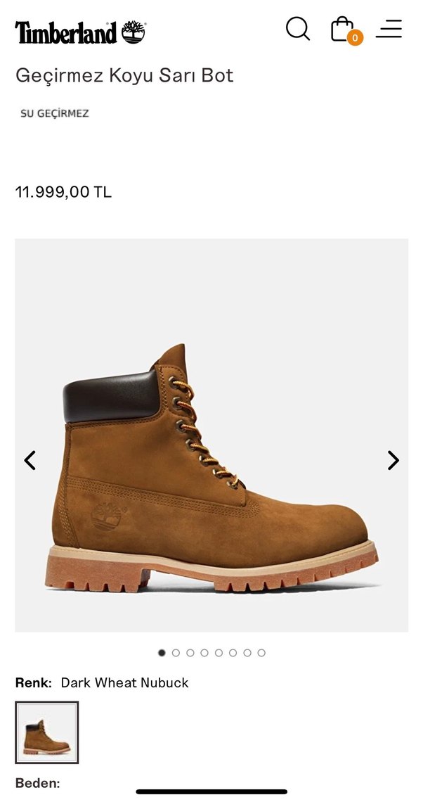Tarçın rengi Orjinal timberland Süet Erkek Bot 41,5 numara - Görsel 4