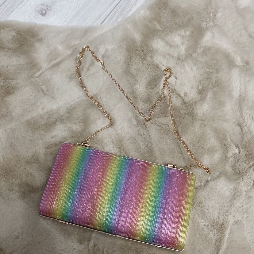 Glitterli Pastel Renkli Stiletto ve Çanta Seti - Görsel 3