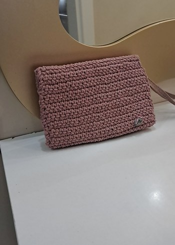 Diğer Pudra Pembe Orgu El Cantasi