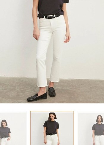 Beyaz Midi Süet Kadın Regular Fit Jean