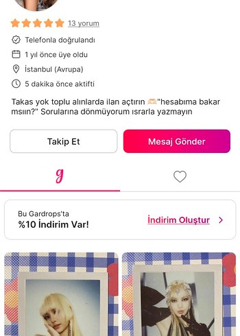 ürün almayın!