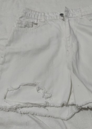 koy şort beyaz kadın - Görsel 3