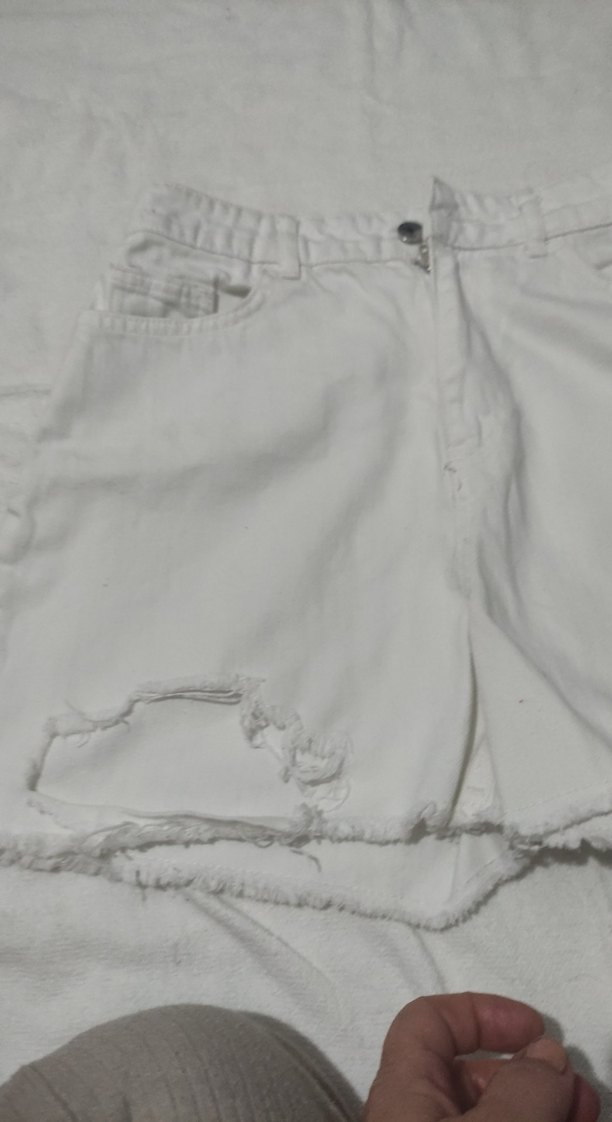 koy şort beyaz kadın - Görsel 3