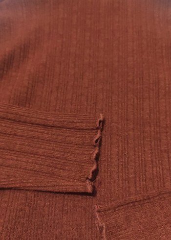 Bordo Kadın Boğazlı Triko Kazak - Görsel 2