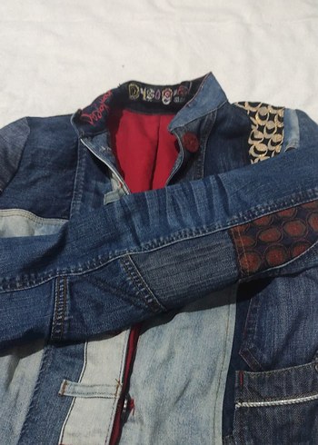 Düğmeli Desenli Kadın Kot Ceket - Görsel 8