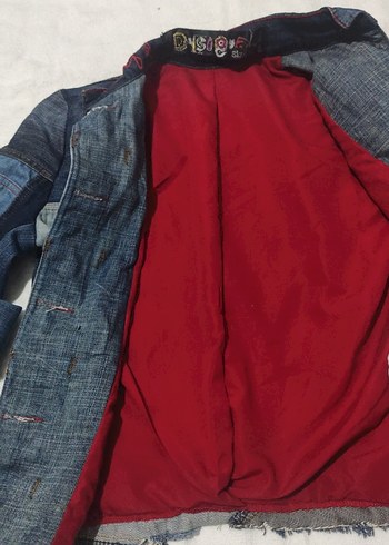 Düğmeli Desenli Kadın Kot Ceket - Görsel 4