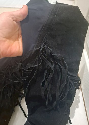 Siyah Süet Püsküllü Dizüstü Gotik Çizme - Görsel 2