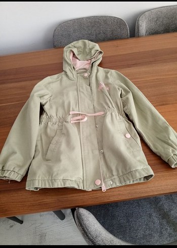 Kız Çocuk Bej Düğmeli Street Wear Mont